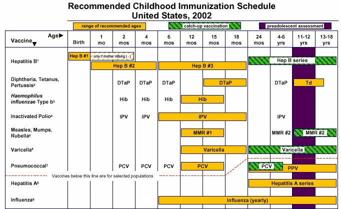 Vaccination Chart For Babies Usa